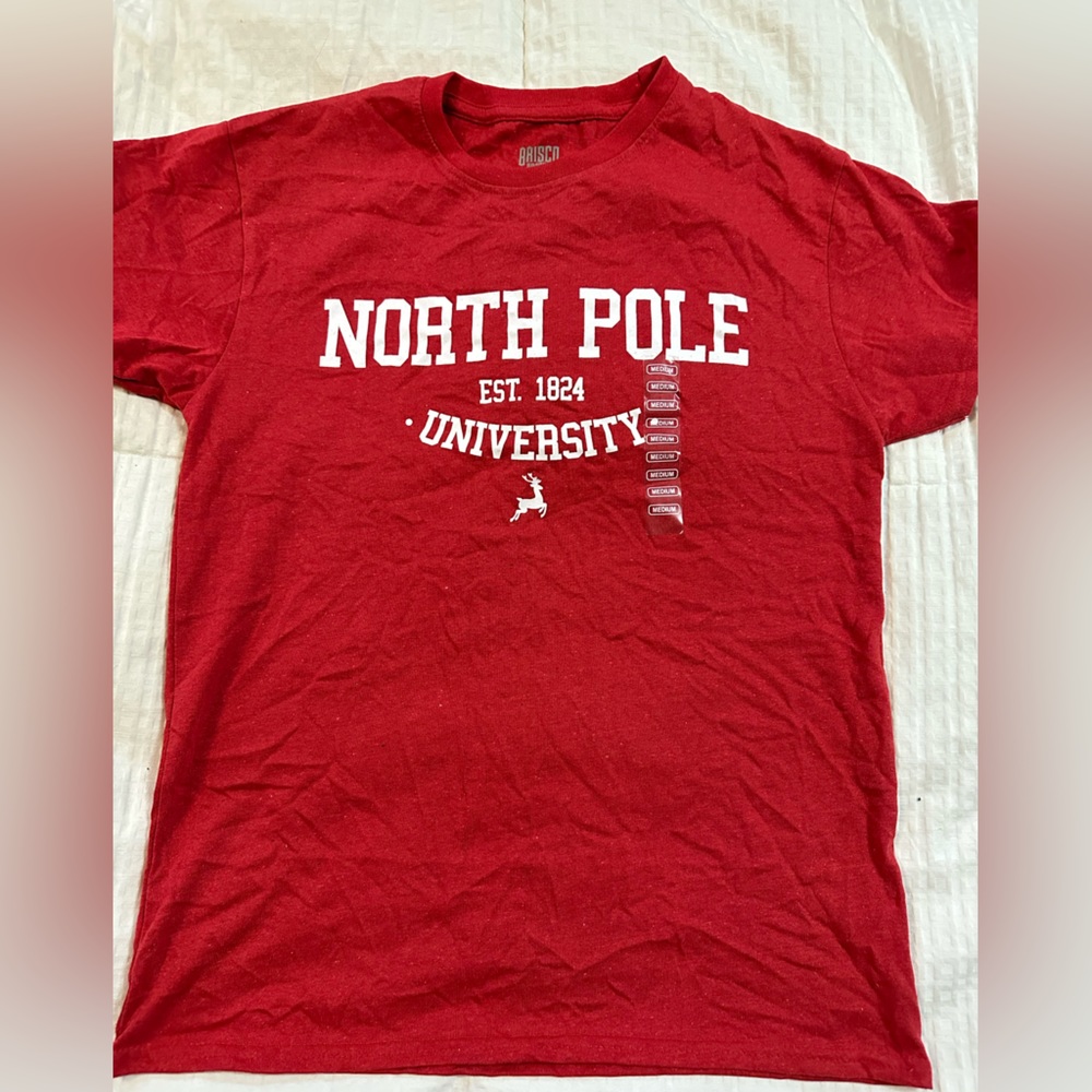 North Pole university red tee. Good shape. Nothing on back